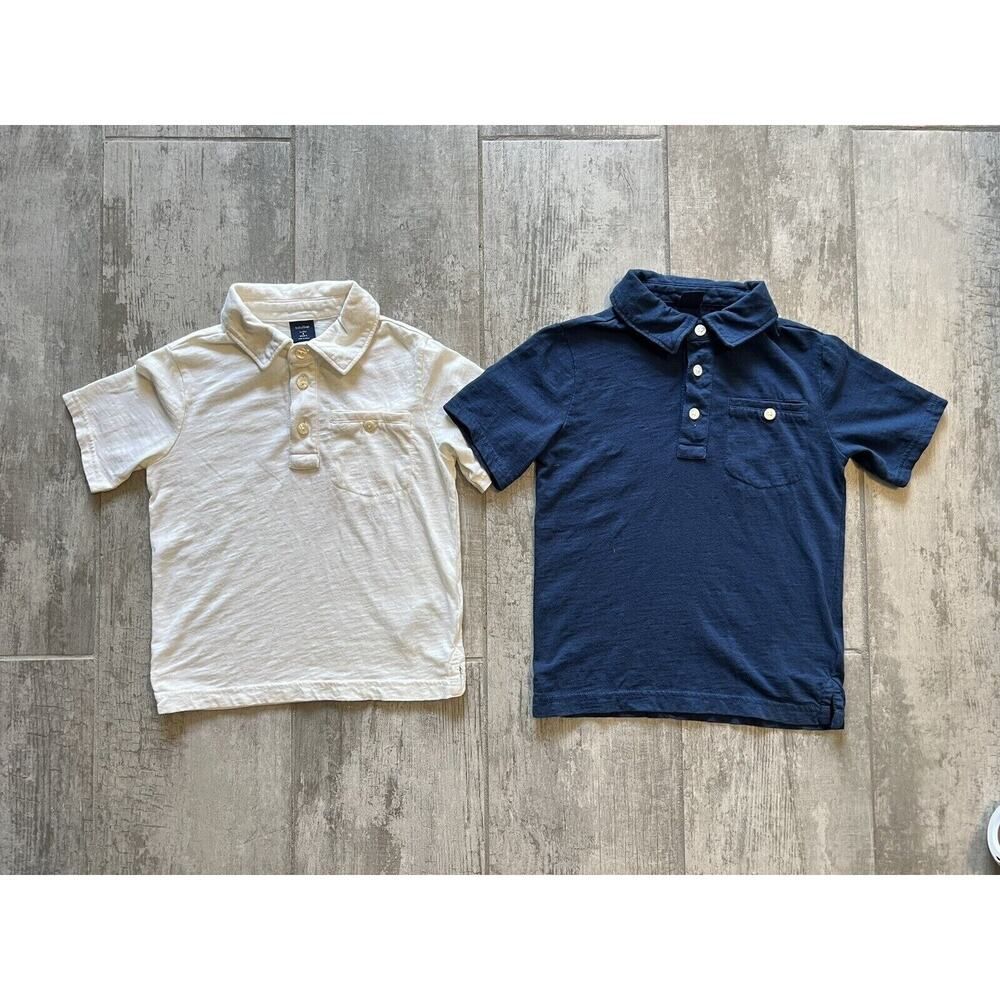 Lot Set of 2 Baby Gap Toddler T-Shirt Polo Casual Cotton Boys Oxford School 4 4T